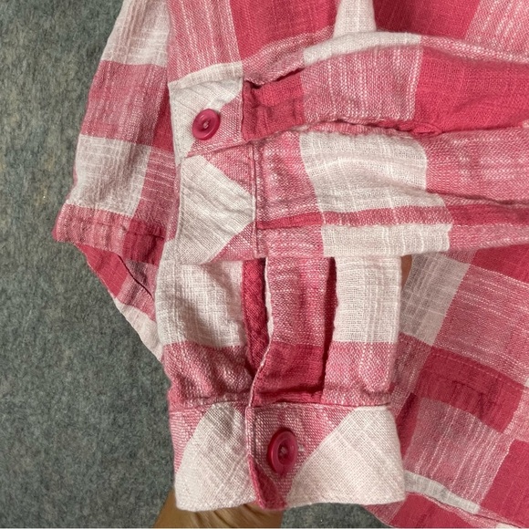Cloth & Stone Linen Blend Button-Back Preppy Casual Fun Gingham Blouse - Sz M - Picture 8 of 16